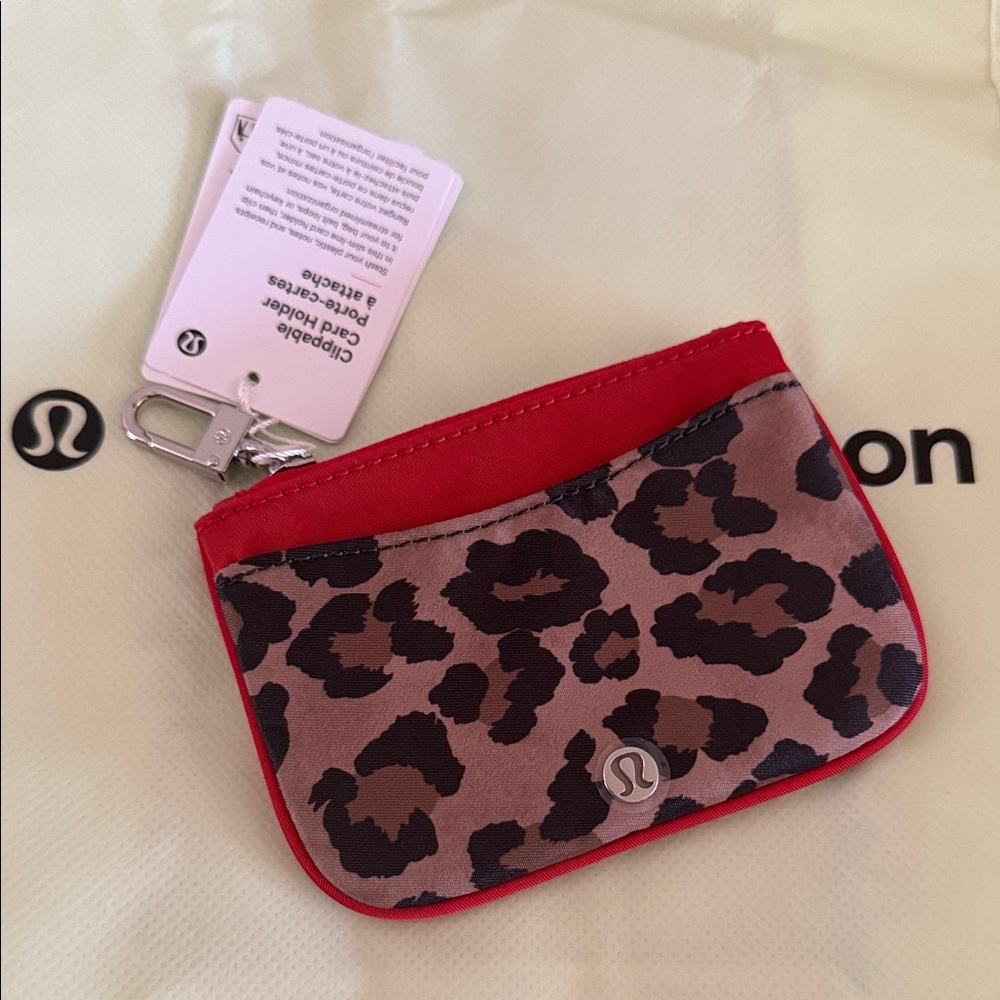 Lululemon Leopard Print clippable card holder